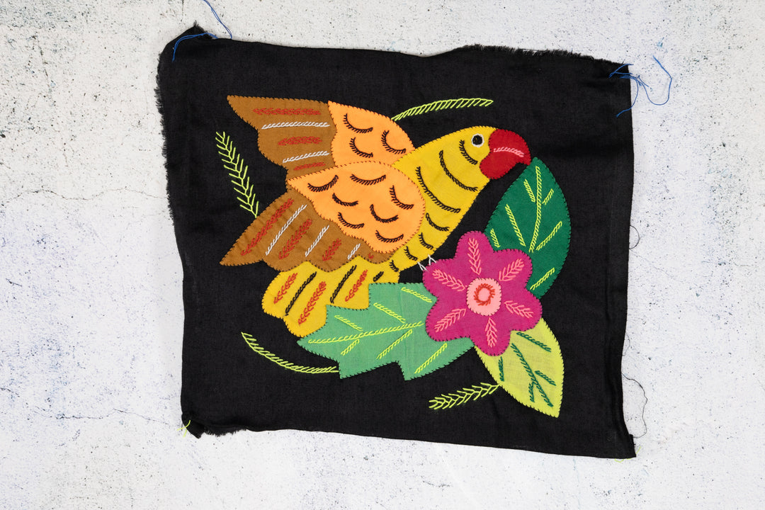 Orange Wing Yellow Parrot Bird with Flower Molita