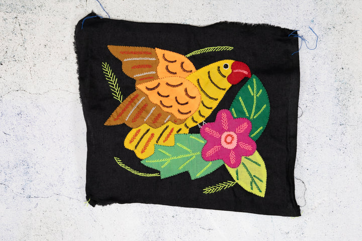 Orange Wing Yellow Parrot Bird with Flower Molita
