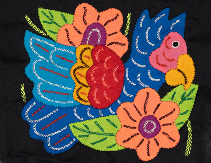 Blue Parrot Bird with Flower Molita
