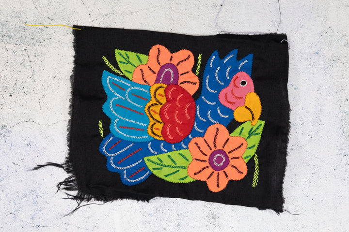 Blue Parrot Bird with Flower Molita