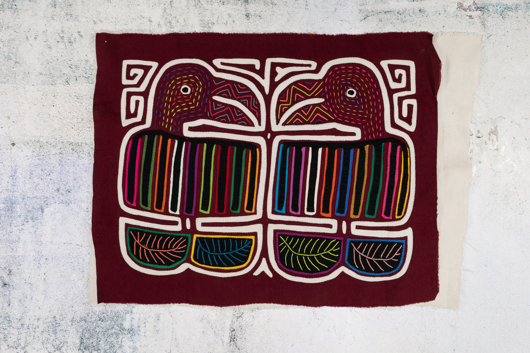 Burgundy and White Tattoo Toucan Parrot Beak Mola