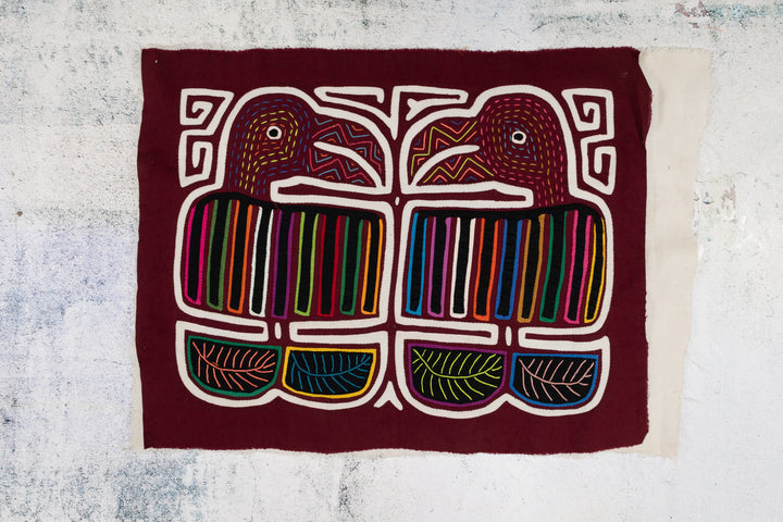 Burgundy and White Tattoo Toucan Parrot Beak Mola
