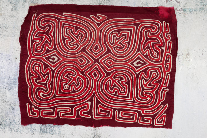 Vintage Red and White Anchor Mola