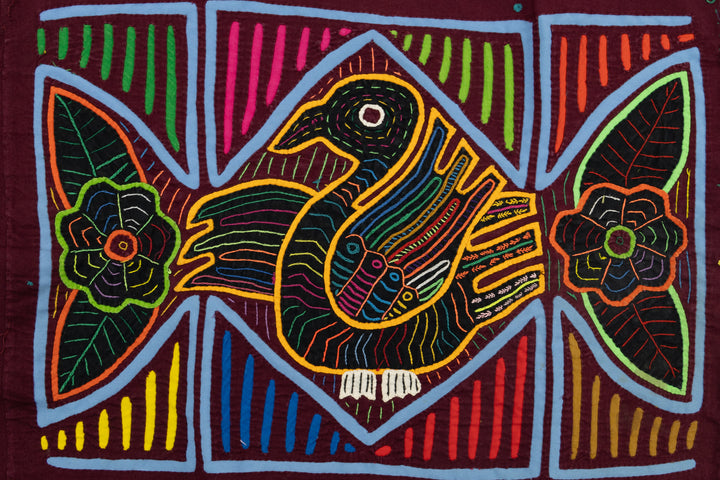Handmade Swan Bird Panama Mola