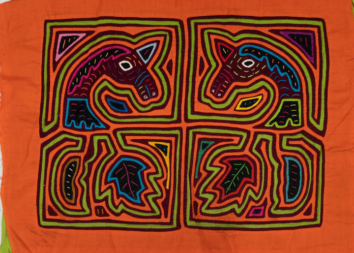 Orange and Blue Unicorn Mola