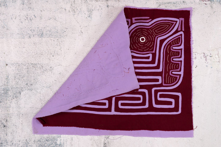 Lavender Purple Bird Optical Illusion Mola
