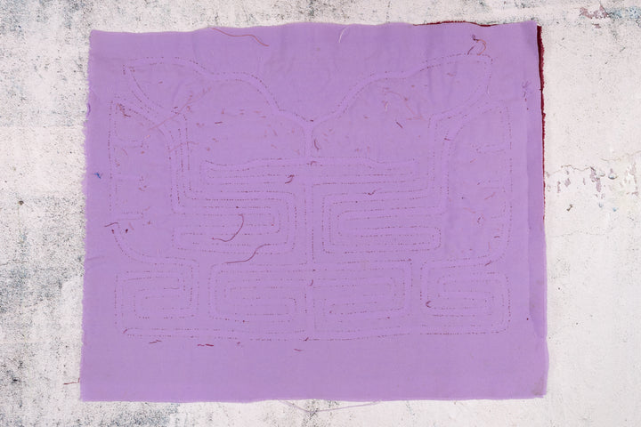 Lavender Purple Bird Optical Illusion Mola