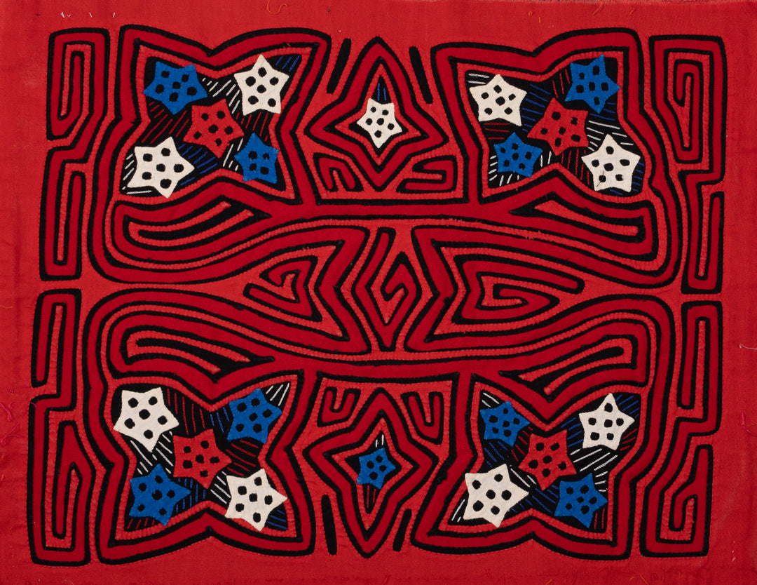 Orange Red White Blue Star Mola