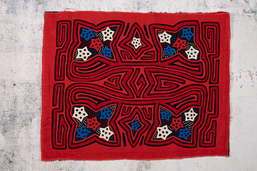 Orange Red White Blue Star Mola