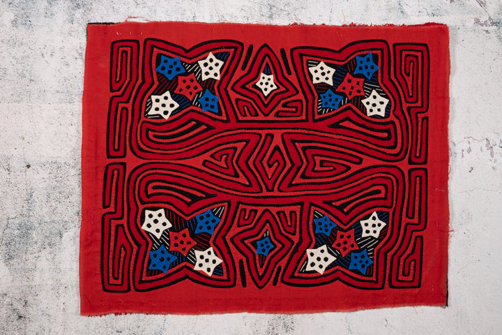 Orange Red White Blue Star Mola