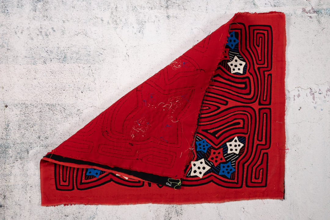 Orange Red White Blue Star Mola