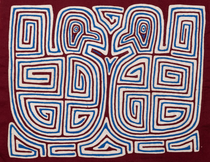 Maroon White Blue Duck Mola
