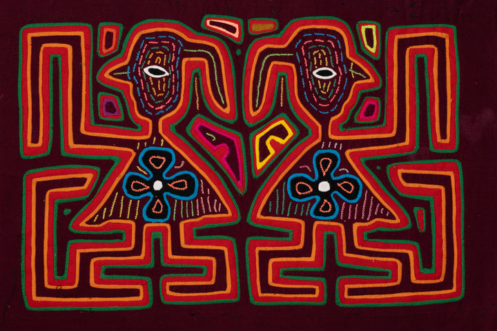 Two Twin Sister Maroon Mola