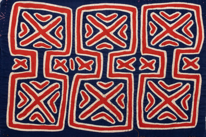Red White Blue Squares Mola