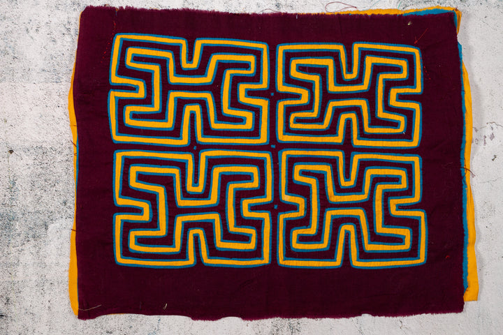 Maroon and Gold Classic Design Mola