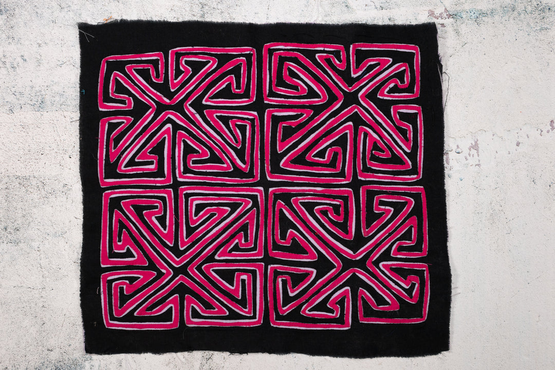 Purple Black White Symmetry Vintage Mola