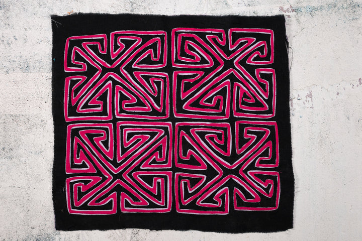 Purple Black White Symmetry Vintage Mola