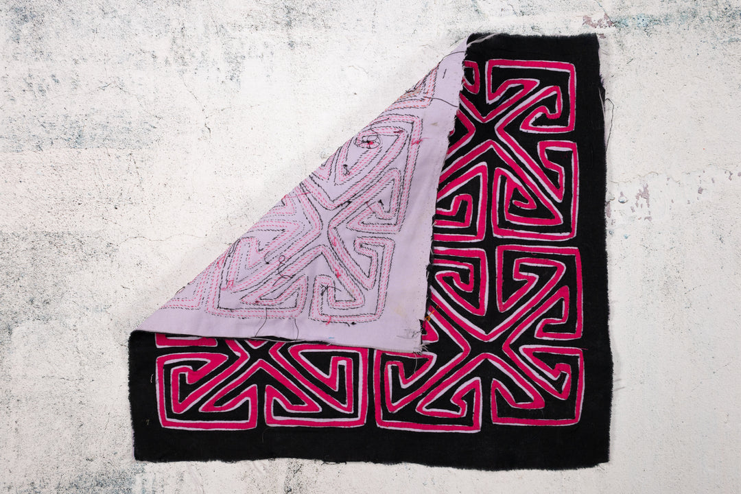 Purple Black White Symmetry Vintage Mola