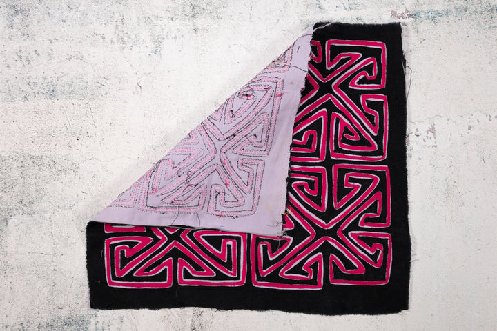 Purple Black White Symmetry Vintage Mola