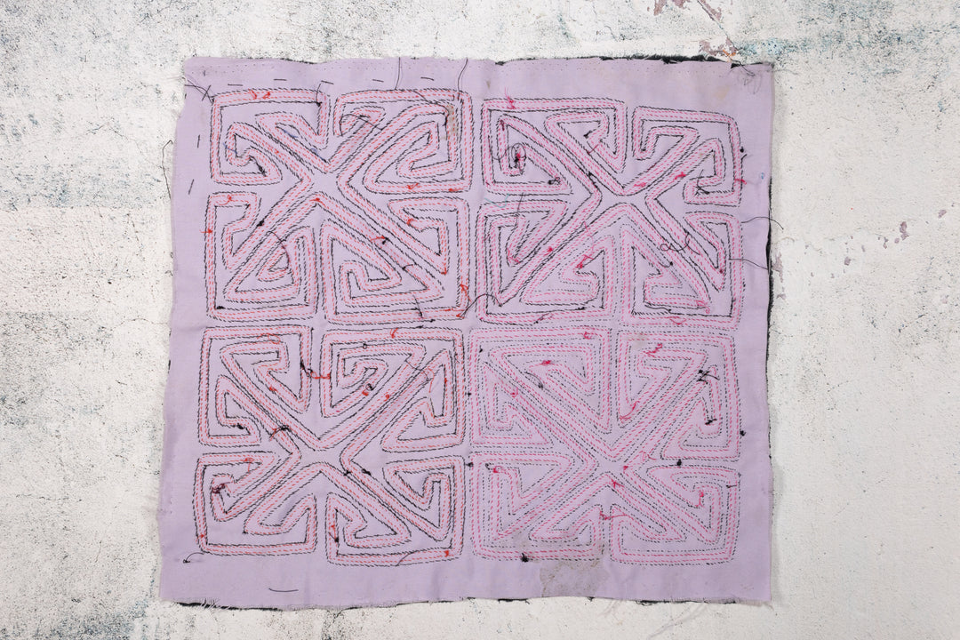 Purple Black White Symmetry Vintage Mola