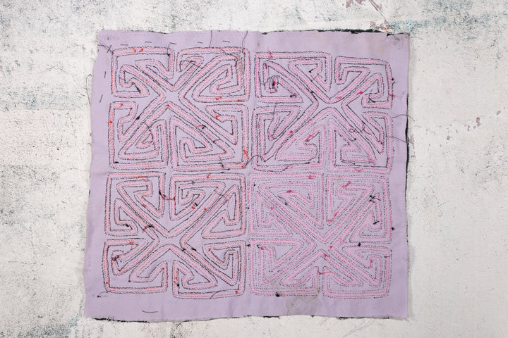 Purple Black White Symmetry Vintage Mola
