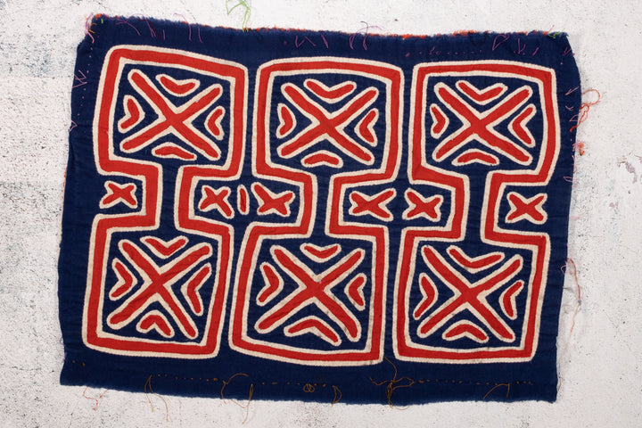 Red White Blue Squares Mola