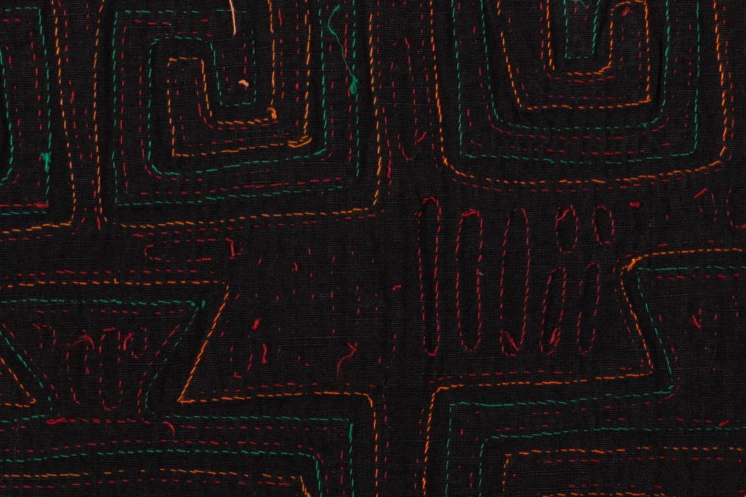 Blood Red Huaca Design Vintage Mola