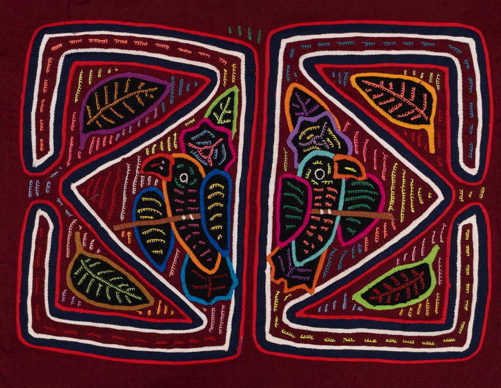 Symmetry Burgundy Parrot Bird Mola
