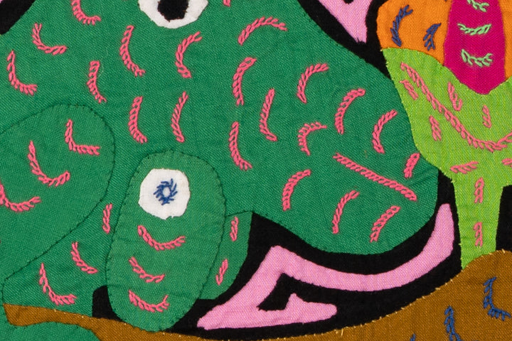 Fantasy Pink Green Iguana Mola