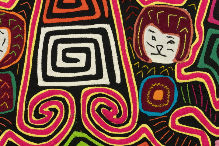 Space Cadet Monkey Mola, Wall Decor, Panama Mola, Latin American Art, Handmade Quilt, Wall Hanging, Mola Wall Art