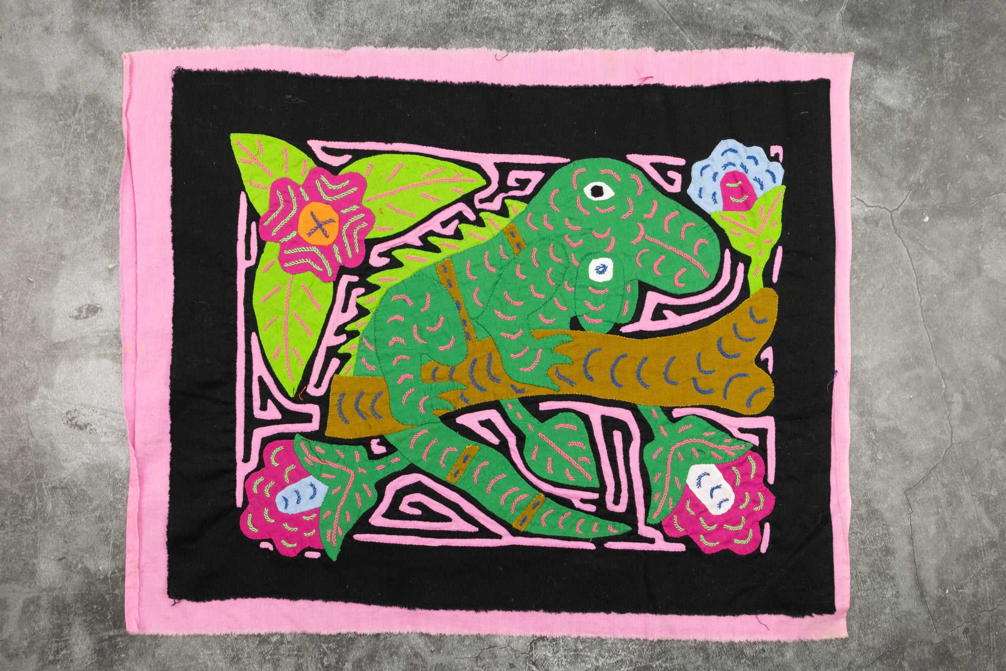 Pink and Green Iguana Parrot Mola