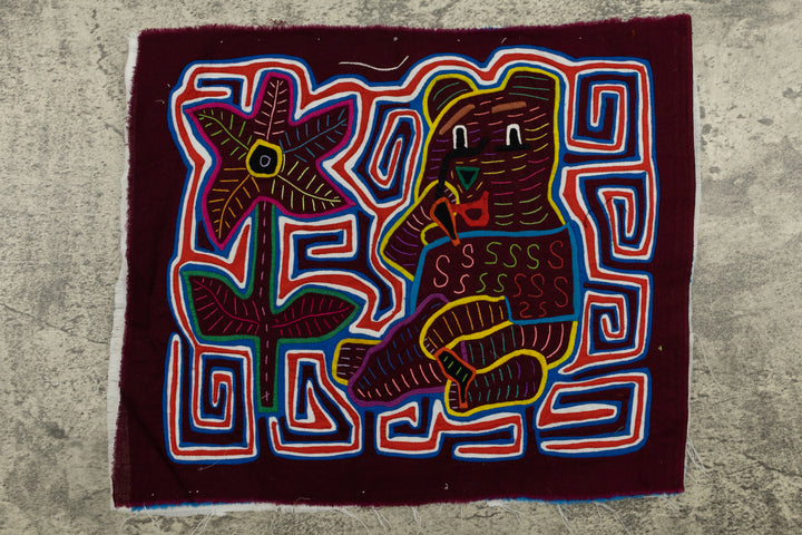 Cartoon Bear And Flower Mola