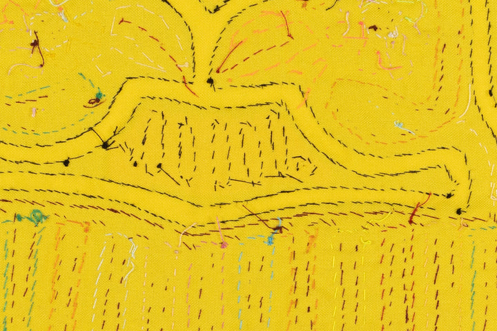 Yellow Rainbow Four Head Swan Mola