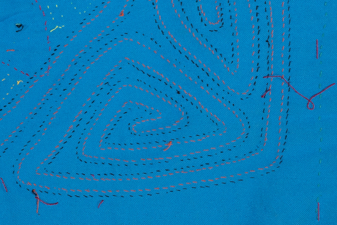Orange Blue Butterfly Maze Mola