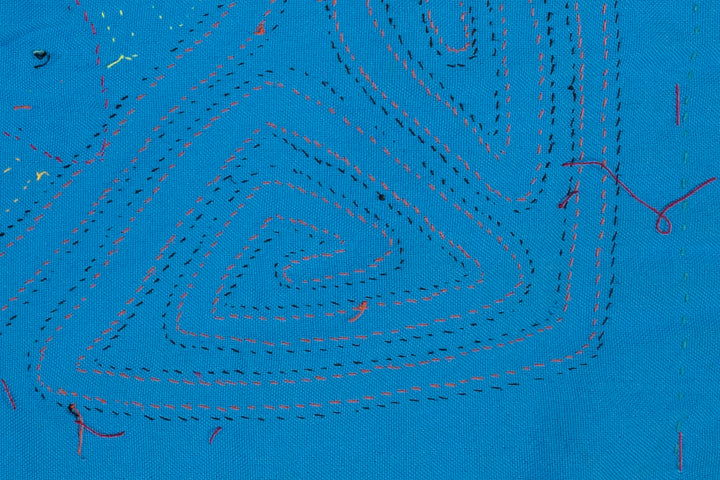 Orange Blue Butterfly Maze Mola