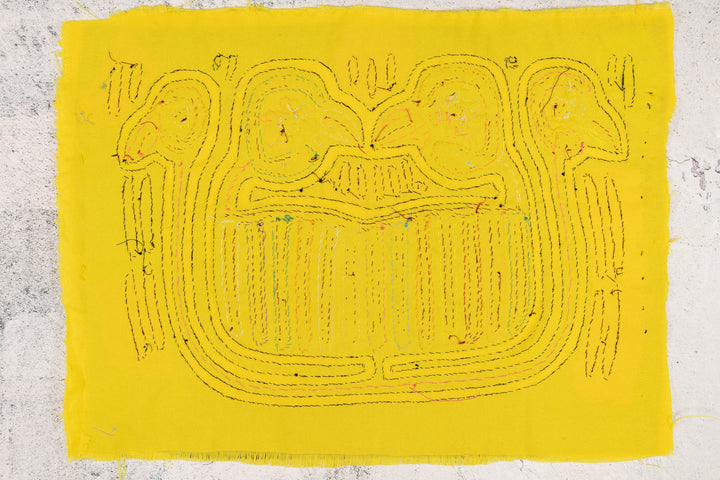 Yellow Rainbow Four Head Swan Mola