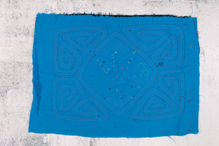 Orange Blue Butterfly Maze Mola