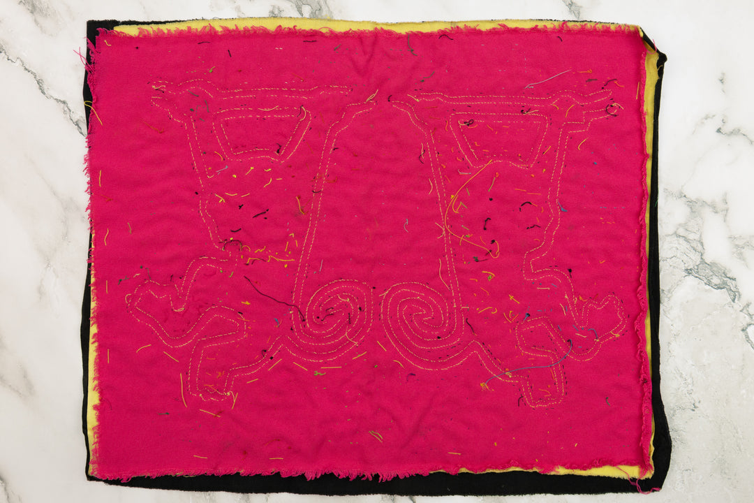 Space Cadet Monkey Mola, Wall Decor, Panama Mola, Latin American Art, Handmade Quilt, Wall Hanging, Mola Wall Art