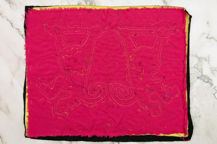 Space Cadet Monkey Mola, Wall Decor, Panama Mola, Latin American Art, Handmade Quilt, Wall Hanging, Mola Wall Art