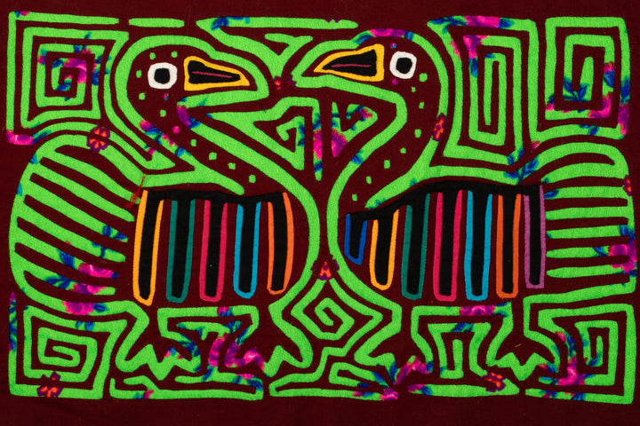 Maroon Green Goose Mola