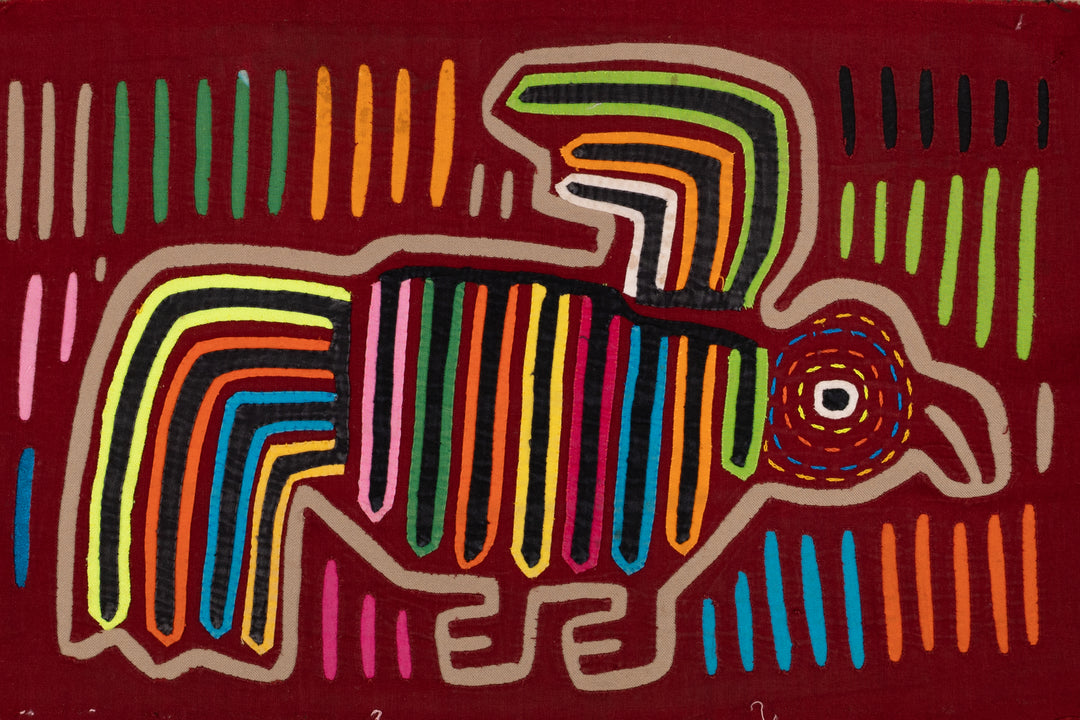 Maroon Rainbow Bird in Flight Mola