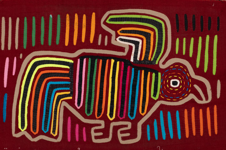 Maroon Rainbow Bird in Flight Mola