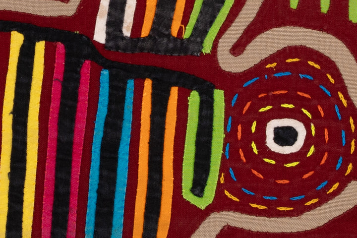 Maroon Rainbow Bird in Flight Mola