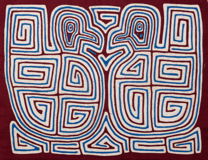 Maroon White Blue Duck Bird Mola