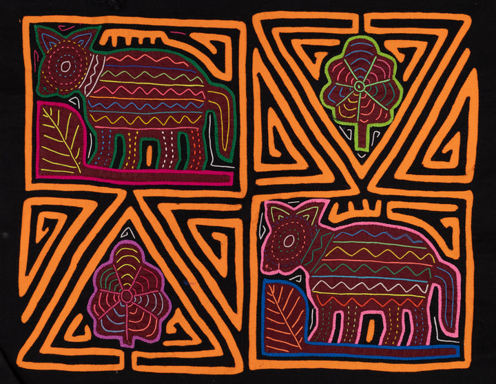 Orange Black Puppy Dog Flower Mola