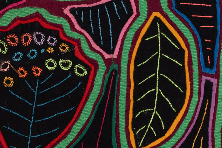Burgundy Green Floral Flower Mola