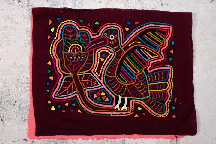 Flower Big Beak Bird Maroon Mola