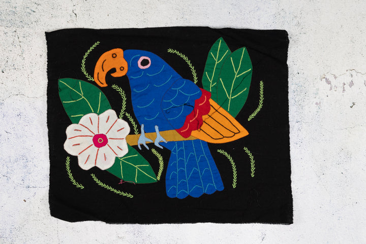 Blue Red And Orange Parrot with Flower Molita