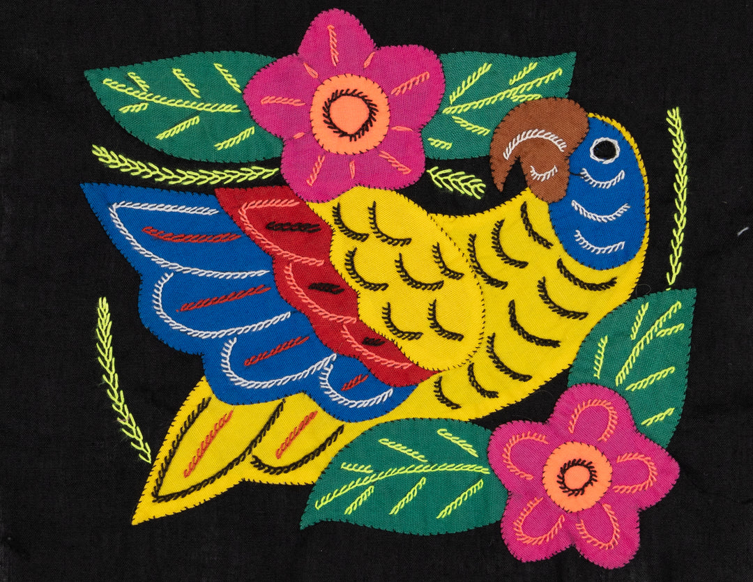 Yellow Red And Blue Parrot with Flower Molita