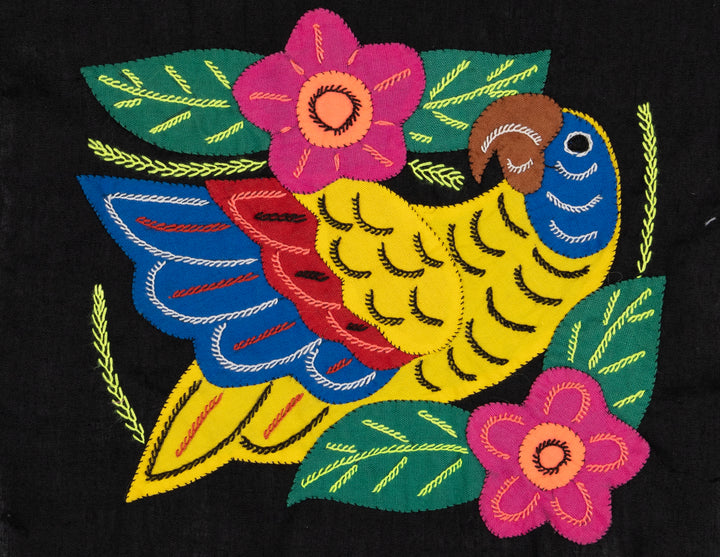 Yellow Red And Blue Parrot with Flower Molita